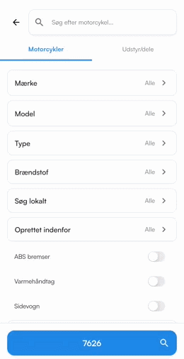 Vælg flere mærker og modeller til én søgning