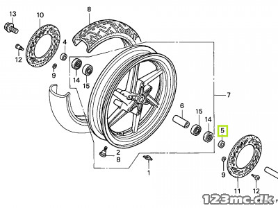 44312-KV3-700 (44312-MZ1-610) COLLAR,L.FR.WHEEL