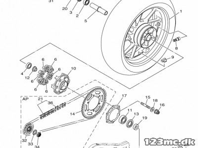 Bagfælg MT-07 2019-2021 orange -10%
