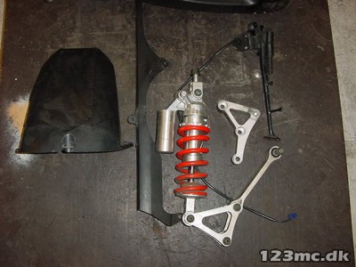 kædeskærm, bagskærm, støddæmper,