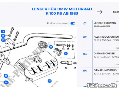 Styr forhøjet til BMW R100RS