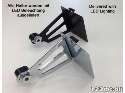 B. TUV Sidehængt nummerpladeholder - Sort