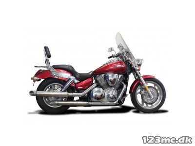 Delkevic Slipon Udstødning Rustfri Slash Cut VTX 1300C (01-09)