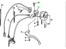 Koblingsgrebsholder + bolt - Yamaha XV 535