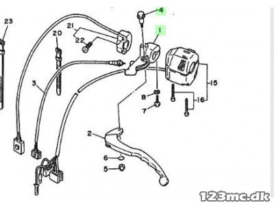 Koblingsgrebsholder + bolt - Yamaha XV 535