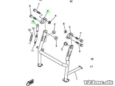Monterings beslag til centerfod - Yamaha FZ6