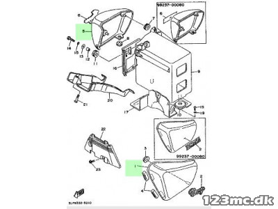 Sideskjold ved batteri - Yamaha Virago